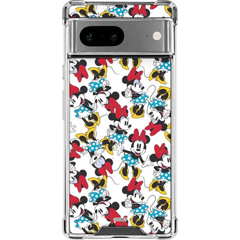 Disney Minnie Mouse Rockin Minnie Pattern Google Pixel 7a Clear Case